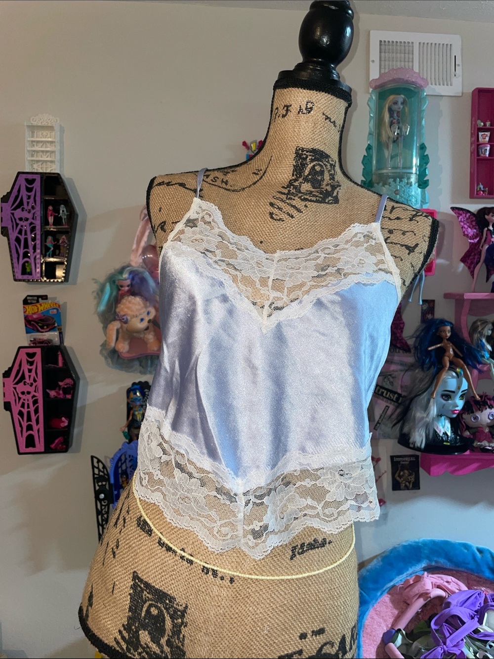 Silky Lace Trim Cami Tank Top